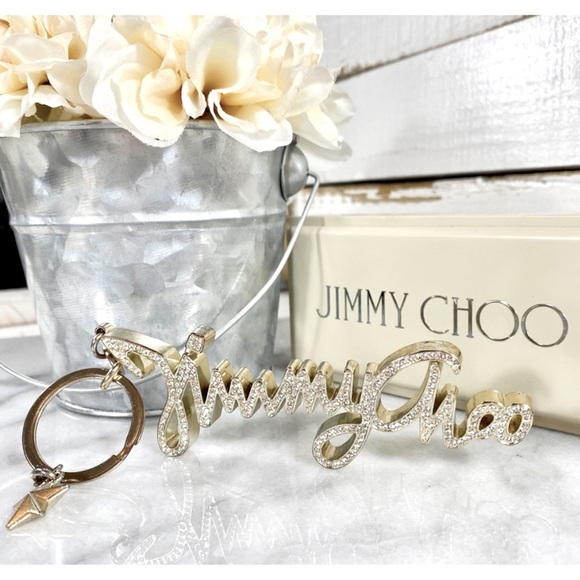 Jimmy Choo Crystal Logo Bag Charm/Keychain - Picture 1 of 9